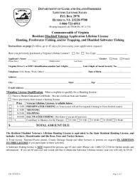 The virginia department of wildlife resources (dwr) is responsible for the management of inland fisheries, wildlife, and recreational boating for the commonwealth of virginia. Fillable Online Dgif Virginia Department Of Game And Inland Fisheries Lifetime License Sales P Dgif Virginia Fax Email Print Pdffiller