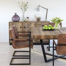 recycled wood plank square dining table