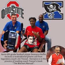 Coach Tressel is the best! Thank you to MS AD/asst. principal Rick Newsock  and asst. principal Corey Burnett for facilitating this opportunity for one  of our MS student-athletes Demarco Ruffin to get