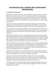 Maybe you would like to learn more about one of these? Kemahiran Asas Kaunseling Kemahiran Mendengar