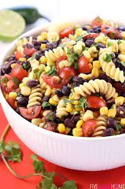 Black Bean And Corn Salad Recipe Cilantro Fiesta Pasta Salad Loaded With Corn Black Beans Tomatoes Jalapeno Cilantro And A Fresh Lime Vi Pasta Salad Mexican Pasta Salad Southwestern Pasta Salads