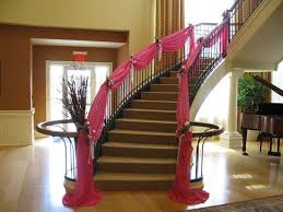 Staircase Decor Idea Use Fabric Different Color Hiasan Tangga Pengantin