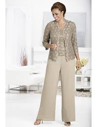 Calças Femininas Para Festa De Casamento Three Piece Pant Set Ankle Length Lace And Chiffon Mother Of The Bride Lace Pant Suits With Jacket Queen Ann Roupas De Noiva Roupa De Tamanhos Grandes Vestidos