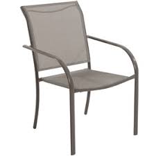 Shop Garden Treasures Driscol Taupe Sling Steel Stackable Patio Dining Chair At Lowe S Stackable Dining Chairs Patio Dining Chairs Outdoor Chairs