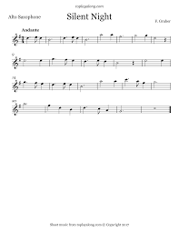 Free Alto Sax Sheet Music For Silent Night By Gruber With Backing Tracks To Play Along Sheet Music Huron Carol Saxophone Music