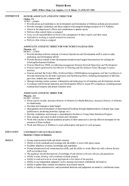Athletic directors are basically hired to manage the sports department of colleges, universities or any educational institutes. Associate Athletic Director Resume Samples Velvet Jobs