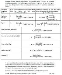 Table Of All The Important Parameters Of A Small Rhombicuboctahedron An Archimedean Solid Having 8 Congruent Equilateral Trian Solid Angle Polyhedron Analysis