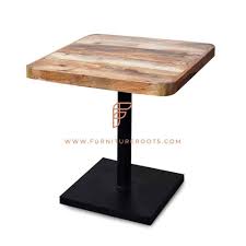 We especially love the live edge that's been incorporated into the design, for an added element of uniqueness that's sure to inspire a million compliments. Buy Fr Tables Series Square Dining Table With Metal Base And Natural Wooden Table Top With Rounded Edges Online Dining Tables Restaurant Tables Restaurant Furniture Furnitureroots Product