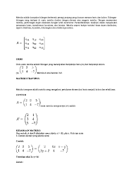 2 matriks dikatakan sama jika ordonya sama dan elemen yang seletak sama. Doc Metrika Yudi Risnandar Academia Edu