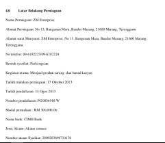 Syarikat ini dimiliki oleh kerajaan malaysia sepenuhnya, syarikat ini telah mendapat hak keseluruhan. Format Rancangan Perniagaan Berserta Contoh