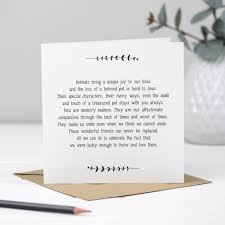 Check spelling or type a new query. Pet Loss Sympathy Card By Bespoke Verse Notonthehighstreet Com