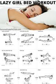 If your hotel doesn't have a gym, these simple exercises require no equipment. 8 Exercises You Can Do In Bed Bed Workout Lazy Girl Workout Easy Workouts