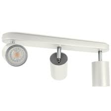 Led deckenstrahler & led deckenspots. Led Deckenstrahler 3 Flammig Spotbalken In Weiss Schwenkbar Inkl 3x Led Gu10 6w Warmweiss