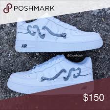 Air Force 1 Low Custom Black Snake With Black Details Plus Additional Custom Add Ons If Wanted Nike Shoes Nike Shoes Air Force Sneakers Fashion Nike Air Shoes
