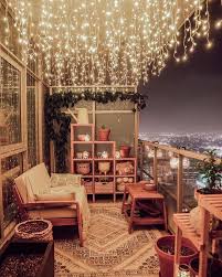 In Summer Fairy Lights Can Add A Touch Of Glamour And Romance To The Outdoor Space Whether You Apartment Balcony Decorating Balcony Decor Small Balcony Decor