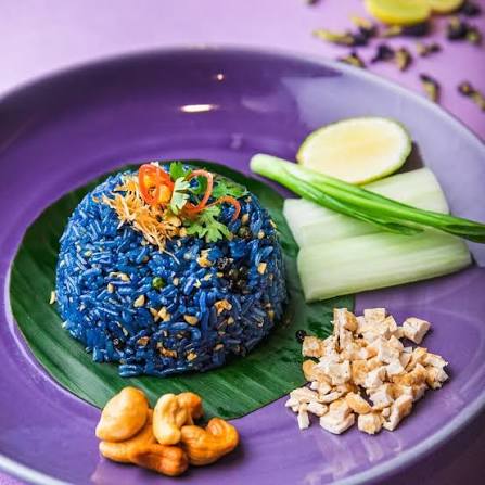 Blue Pea Fried Rice (Prawns)