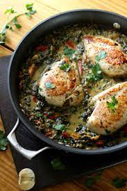 Add the thighs to a large baking dish. Smothered Creamy Skillet Chicken Diabetes Strong