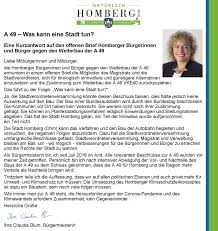 Vi ønsker at gøre dine bekymringer hørt, mens du forbliver uafhængig. Stadt Homberg Ohm A 49 Was Kann Eine Stadt Tun Eine Kurzantwort Auf Den Offenen Brief Homberger Burgerinnen Und Burger Gegen Den Weiterbau Der A 49 Liebe Mitburgerinnen Und Mitburger