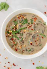 Simple Vegan Cream Of Mushroom Soup Recipe With Silky Coconut Cream And Loads Of Real Sliced Up Baby Bella Mushrooms I Can T Believe It Mushroom Soup Recipes Soup Recipes Homemade Soup