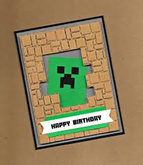 Minecraft Happy Birthday Card Printable Free Creeper Birthday Card Minecraft Birthday Card Birthday Card Craft Kids Birthday Cards