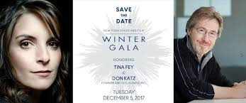 NEW YORK STAGE AND FILM WILL HONOR TINA FEY & FOUNDER AND CEO OF AUDIBLE,  INC DON KATZ AT ANNUAL WINTER GALA