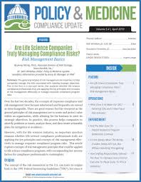 April 2019 Policy Medicine Compliance Update Policy