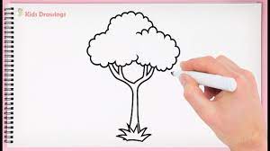 How To Draw A Tree Easy Learn Drawing Step By Step With Draw Easy Youtube Start out with a few leading lines to indicate the general shape and guide the direction of the tree branches.