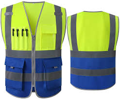 You can also choose from oem, odm, customized logo blue safety vests there are 8,763 suppliers who sells blue safety vests on alibaba.com, mainly located in asia. Safety Security L Blue Construction Reflective Vest Jacket High Visibility Blue Safety Vest Reflective With Pockets And Zipper For Men Safety Apparel