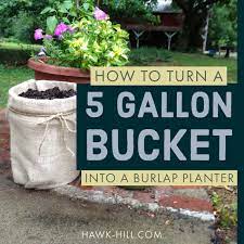 Turn A 5 Gallon Bucket Into A Burlap Planter For Pennies Hawk Hill
