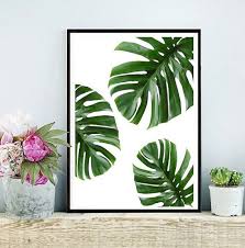 Tropical Leaf Printable Art Monstera Leaves Tropical Etsy Green Wall Decor Art Decor Diy Tropical Decor