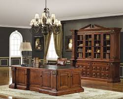 Executive Desk Set In Mahogany Cherry Finish 11398 Traditional Home Office Home Office Design Home