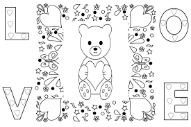 I love you in a doodle. Love Coloring Pages