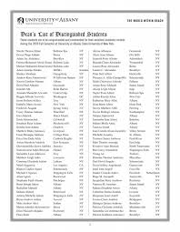 Dean's List of Distinguished Students
