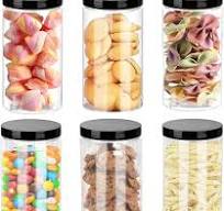 40 oz Clear Plastic Jar with Black Lids, 6 Pack Mason Empty Jars, Clear  Slime Round Food Grade Containers Pantry for Organizing Kitchen & Household  ...