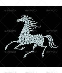 Running Horse Diamond Composition Rhinestone Art Bead Art Dots Art