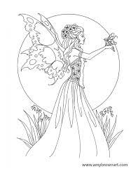 Fairy and flower coloring page. Fairy Coloring Pages For Kids And For Adults Coloring Library