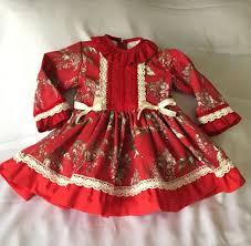 Baby Girl Toddler Red Flowers Christmas Dress Handmade Etsy Red Christmas Dress Dresses Little Girl Dresses