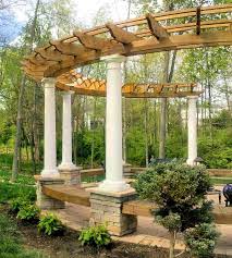 Outdoor Covered Living Structure Custom Builders Of Decks Pergolas Tiki Bars More Curved Pergola Outdoor Pergola Backyard Pergola