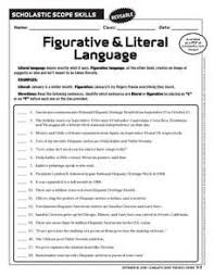 Figurative And Literal Language Worksheet Figurative Language Worksheet Language Worksheets Figurative Language Lessons