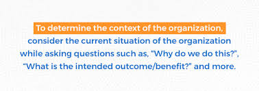 As with the other recently revised iso management standards (iso 9001:2015 / iso 14001:2015) the context is one of the cornerstones of the revision and potentially generated the highest number of questions from clients. What Is The Context Of An Organization Iso 45001 Nqa