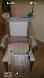 Diy Baby Shower Chair Decoration I Made This For My Sister S Baby Shower Her Baby Was A Surprise So I Went W Baby Shower Chair Diy Baby Stuff Baby Shower Diy