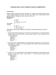 Kumpulan soal latihan un unit listrik & magnet gaya coulomb, energi & potensial listrik 1. Latihan Soal Gaya Lorentz Kelas 9 Semester 2