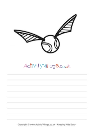 Free printable harry potter coloring pages for kids. Golden Snitch Story Paper