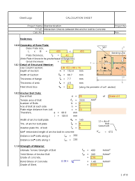 The allowable stresses for tension yield, tension fracture, and shear rupture are 0.60fy. Design Of Anchor Bolt Rev A Strength Of Materials Structural Steel
