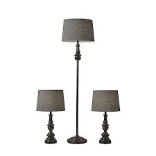 Amara 60 tripod floor lamp. Bronze Lucas 3 Pc Table And Floor Lamp Set Kirklands
