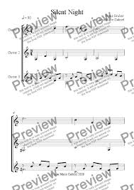 Silent Night Guitar Trio For Trio Of Acoustic Guitars Notation By Franz Gruber Sheet Music Pdf File To Download Sheet Music Pdf Christmas Sheet Music Sheet Music