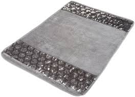 Experience the luxurious feel of a bathroom rug that doesn't slip and slide around the tile floor with the extra cushion and grippy bottoms of these mats. Sinatra Silver Bathroom Rug Mat Set Sweet Home Collection Bathroom Mat 2 Piece Bath Contour Toilet Rug Set Home Kitchen Bath Rugs