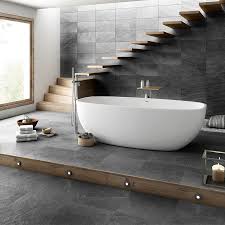 Shop tiles for your bathroom walls at our showroom. Vinaros Cloud Black Wall Tile Tileflair