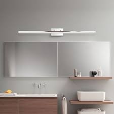 James allan vermillion 3 light 21 wide led bathroom vanity light with outer clear glass and heavy sand blast inner glass. Mirrea 48in Modern Led Vanity Light For Bathroom Lighting Dimmable 46w Warm White Led Vanity Vanity Lighting Led Vanity Lights