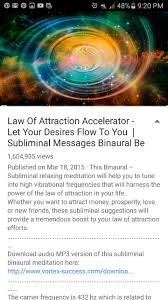 Law Of Attraction Accelerator Let Your Desires Flow To You Subliminal Messages Binaural Beats On Youtube Subliminal Law Of Attraction Healing Frequencies